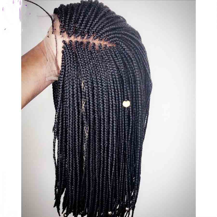Long Braided Hair Synthetic Lace Front Wigs Handmade Collection Braideds With Baby Hair Box Braided Wig wigs for black woman in All Categories