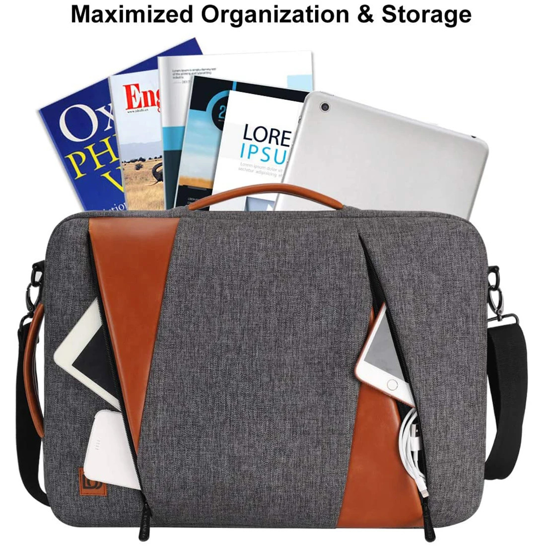 DOMISO 1415617 Inch Laptop Sleeve Business Briefcase Backpack Water-Resistant Notebook Shoulder Bag 240528