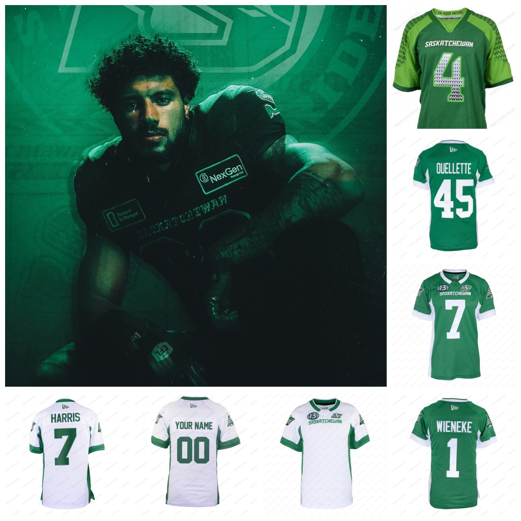 American College Football Wear New Green Saskatchewan Roughriders Football Wear Jerseys Custom Men Women Youth 84 Arceneaux 9 Ryan 82 Roosevelt Jerseys