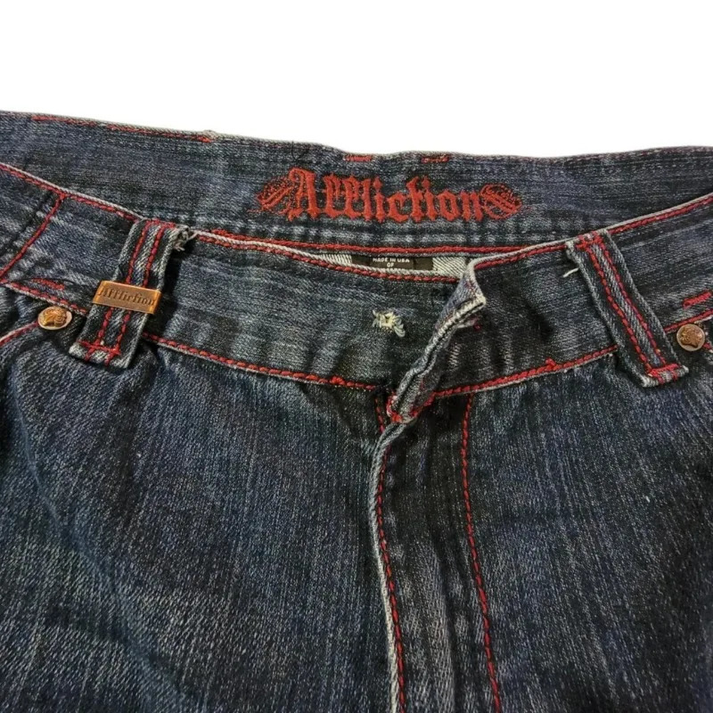 Skull dark goth oversized casual y2k denim shorts for men 2000s American street hiphop couple lazy style vintage pants 240531