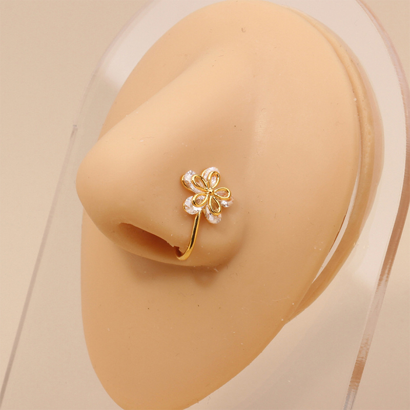 1Pc Fake Piercing Nose Ring Heart Star Crown Clip On Nose Ear Clip Cuff Earring For Women Girl Gift Body Jewelry nariz