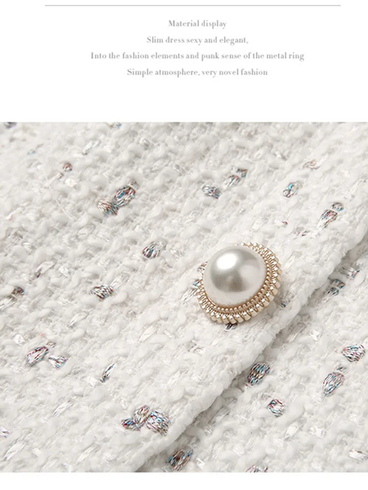 HMA Arrival Autumn And Winter Runway Women Elegant Tweed Dress Bow Collar Long Sleeve Female Fashion Chic Vestidos 240529