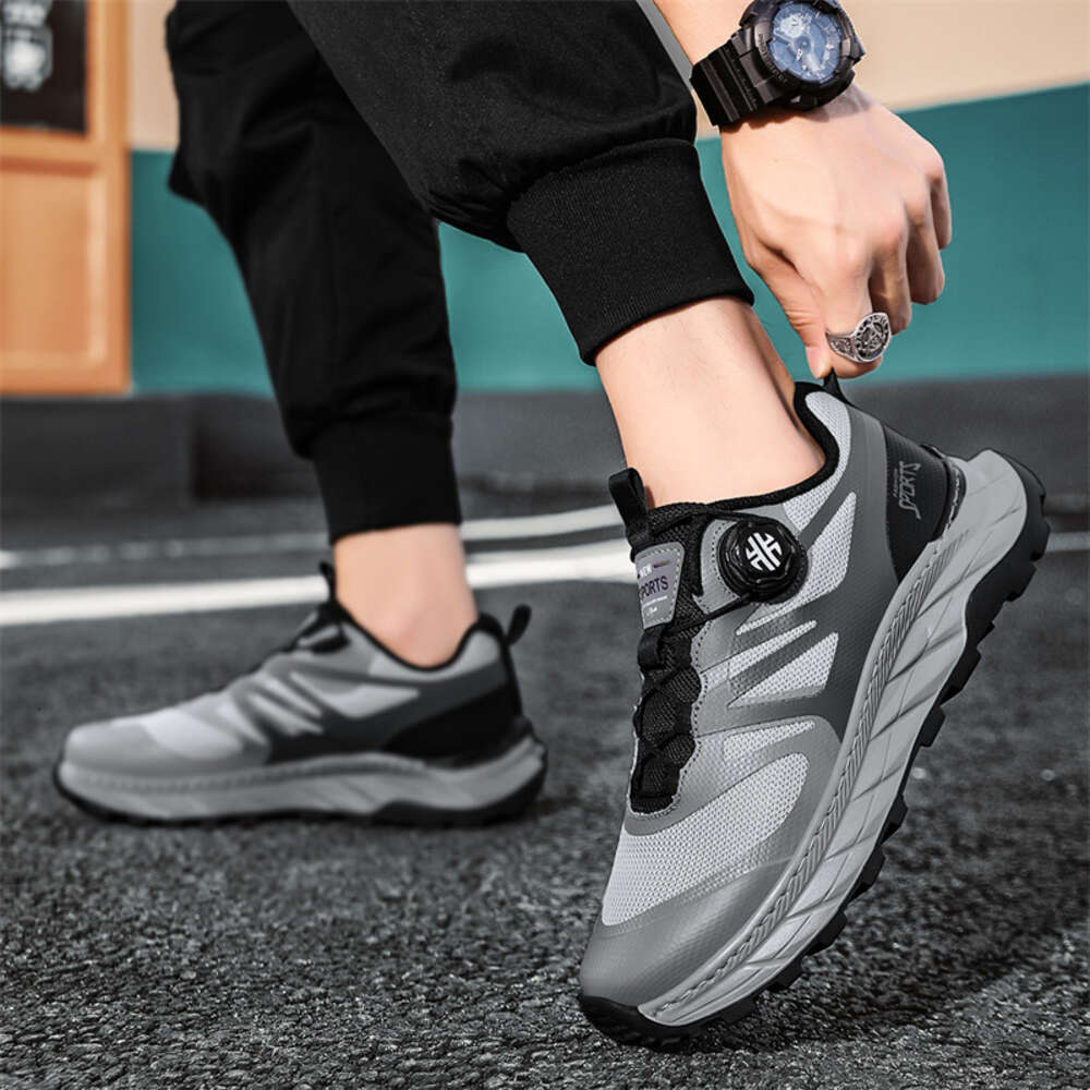 Casual Sport Men Spin Buckle Outdoor Running Mesh Breathable Training for GYM Work Out Shoes