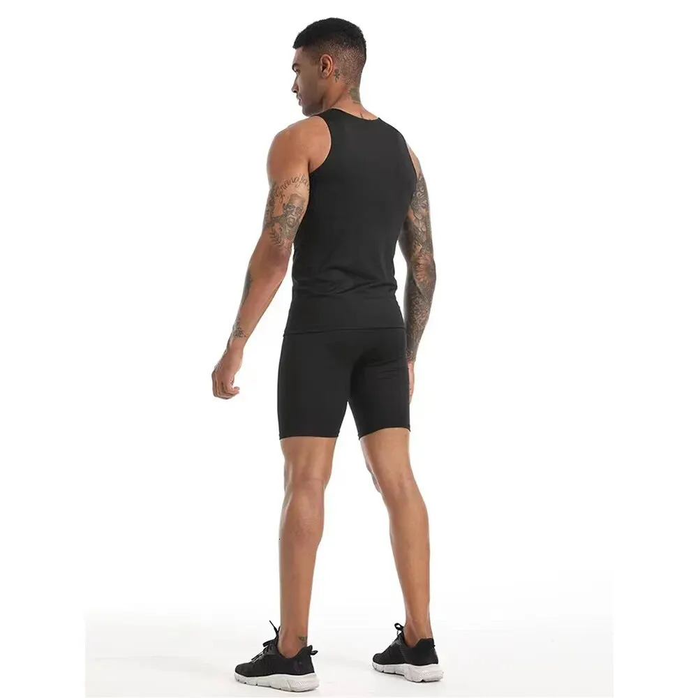 Gym Shirts for Men Sleeveless Tank Tops Workout Absorbent Quickdrying Compression Slimming Shapewear Mens Undershirt 240527
