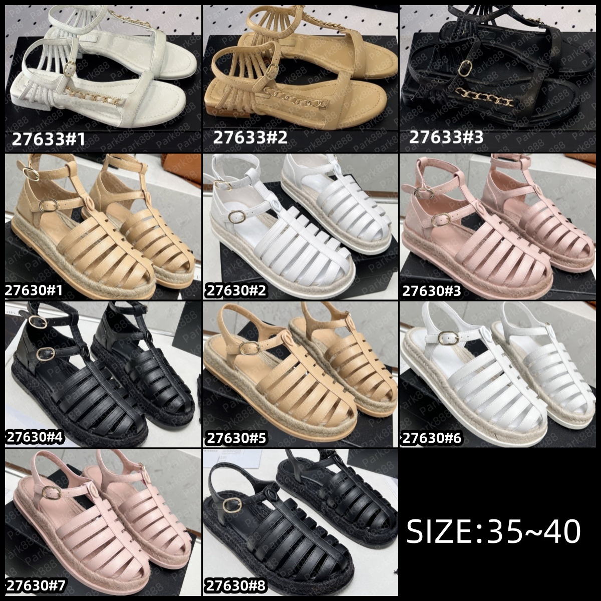 New Fashion Shoes women shoes luxury Side chain flat sandals