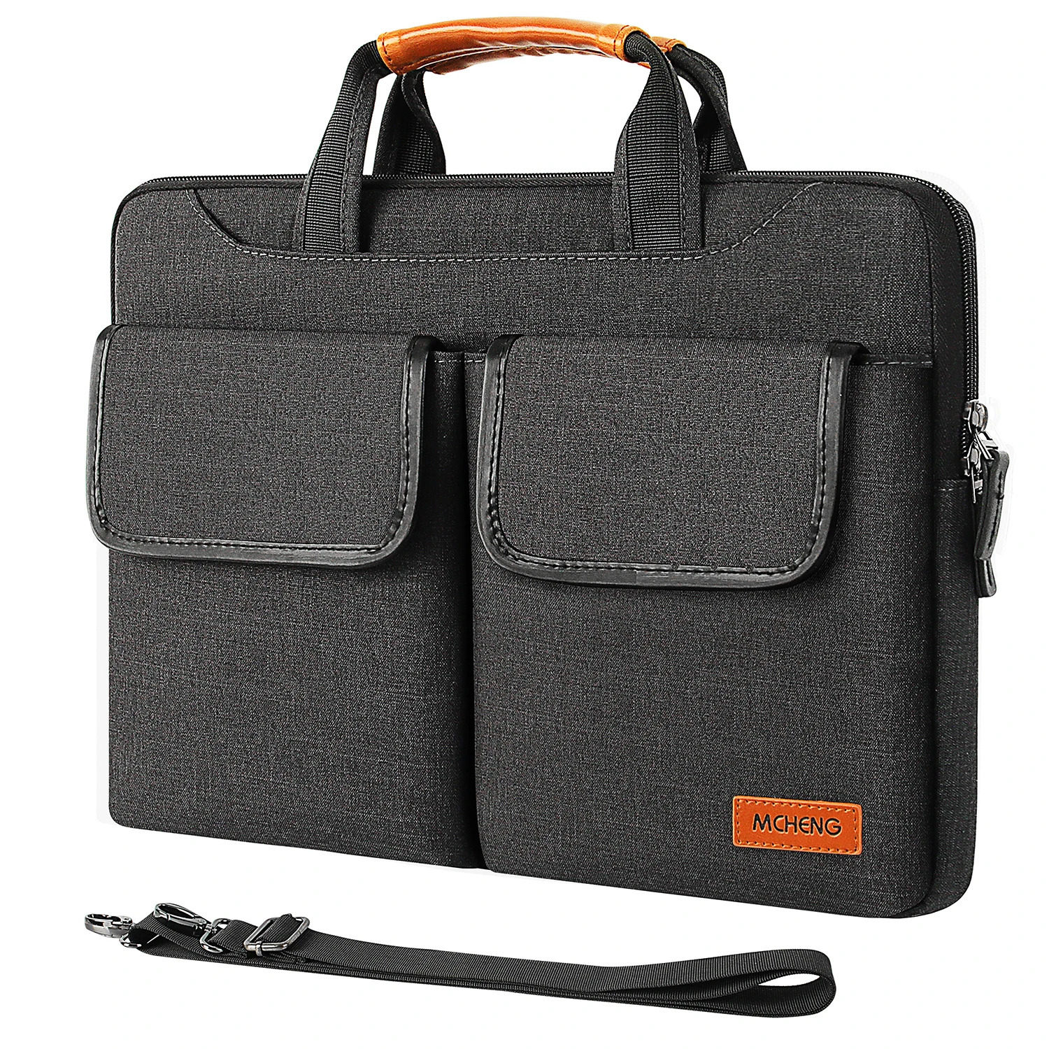 MCHENG 10131415617.3 Inch Multi Pocket Large Capacity Laptop Briefcase Shoulder Messenger Bag 240528