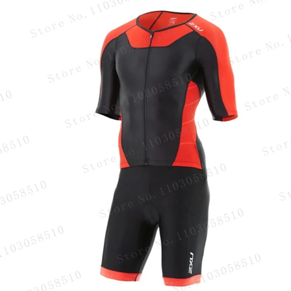 zxuful Men Cycling Skinsuit Triathlon Suit Speedsuit Trisuit Short Sleeve Speedsuit Maillot Ciclismo Running Road Clothing 240527