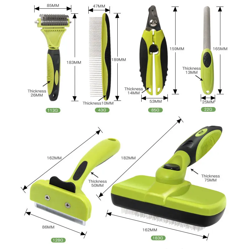6 in 1 Cat Grooming Deshedding Tools Brush Set Storage Bag Dog Hair Remover Comb Pet Cleaning Supplies Accessories Free shipping