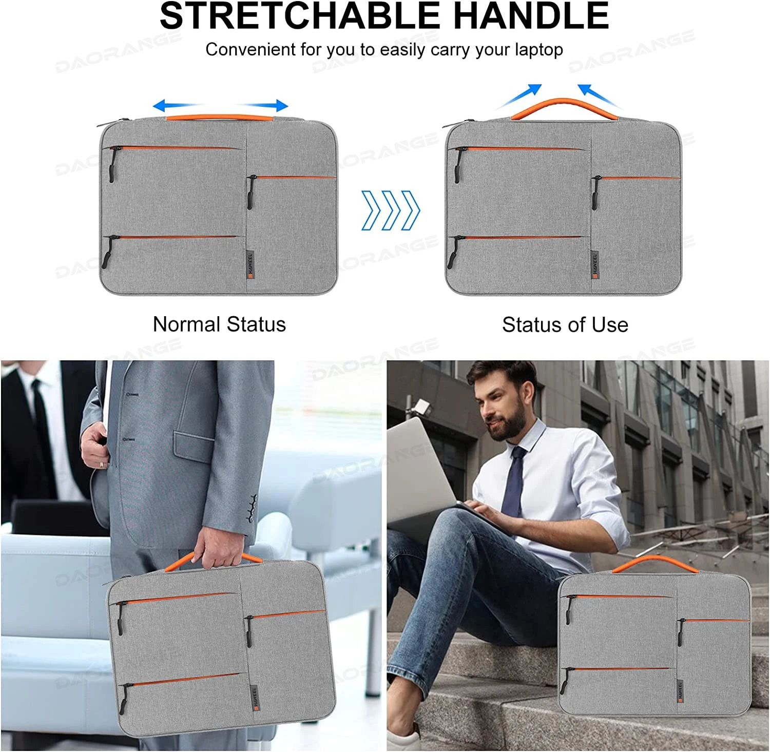 Waterproof Laptop Bag 13 14 15INCH Portable Cover Double Zipper Computer Carrying Bag For Macbook Air Pro iPad Handbag Briefcase 240528