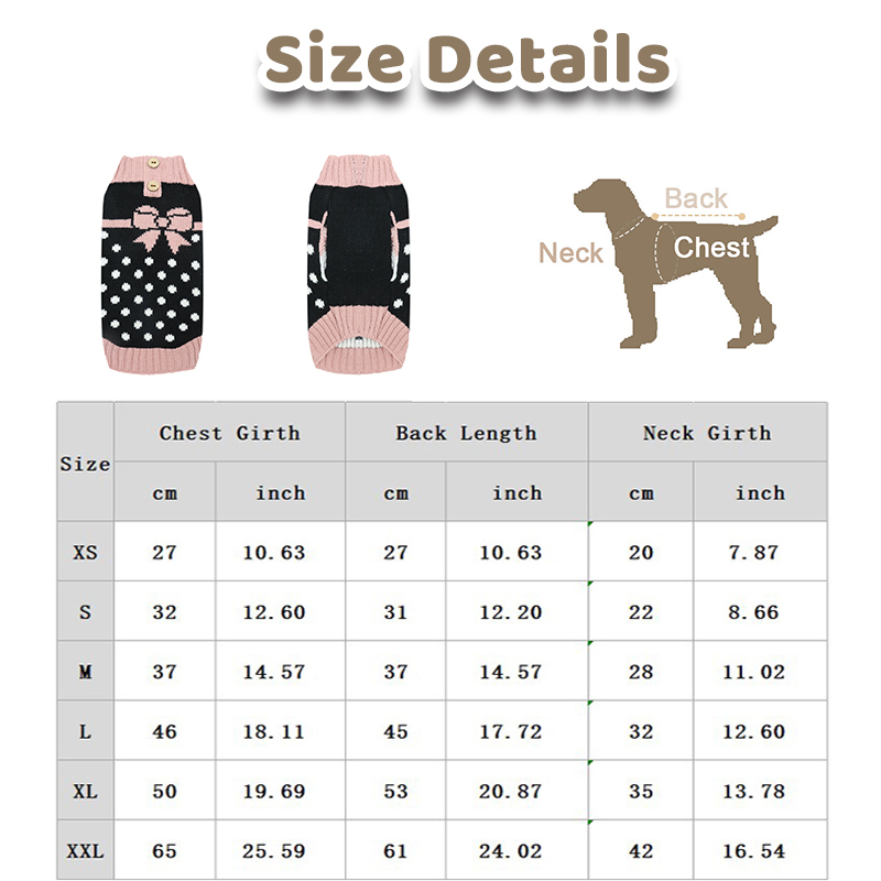 Christmas Dog Clothes Polka Dot Bow Style Luxury Sweater Kitten Knitwear Chihuahua Yorkshire Small Medium Large Dogs Winter Warm