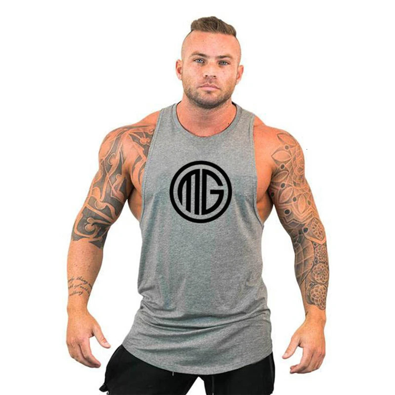 Muscleguys Cotton Gyms Tank Tops Men Sleeveless Tanktops Bodybuilding Clothing Undershirt Fitness Stringer Muscle Vest 240529