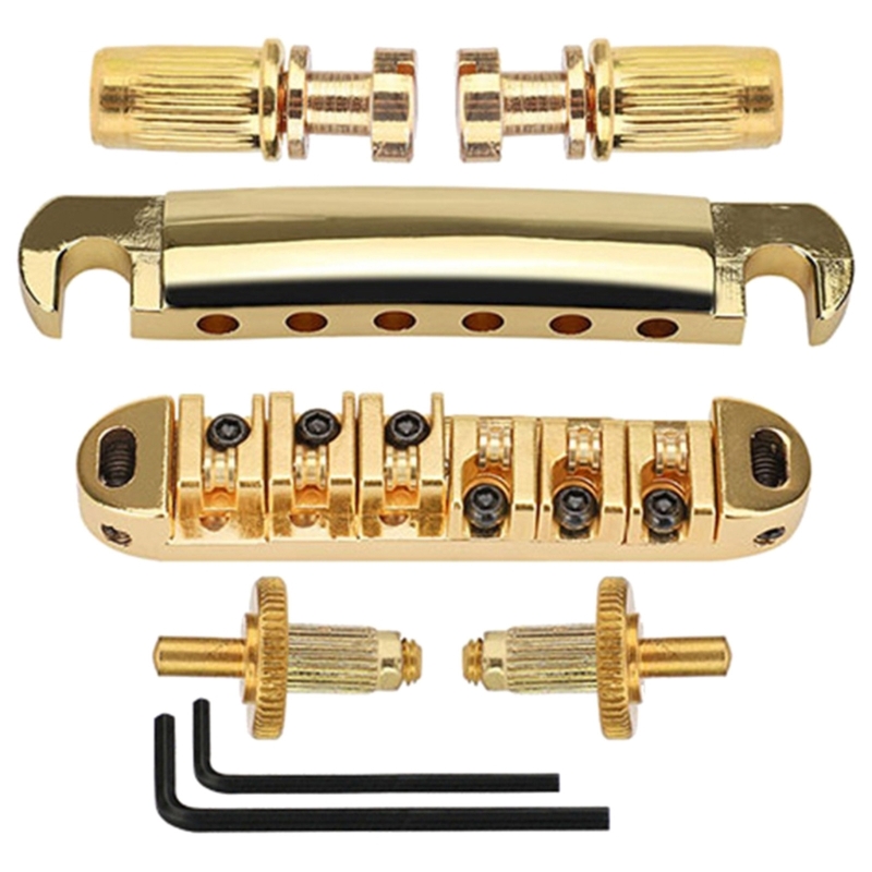 1 Set Roller Guitar Bridge Locking Tune O Matic Bridge Tailpiece Tail For Electric Guitar Parts Gold/Silver/Black