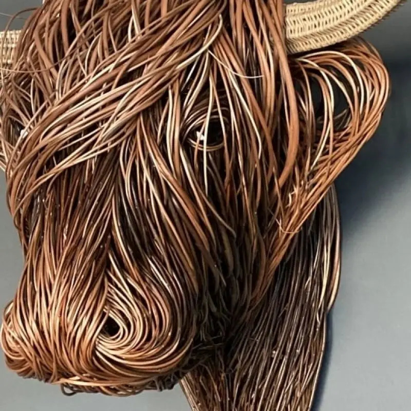 Kudottu Willow Highland Cow woven willow highland low Resin home decoration ornaments 240528