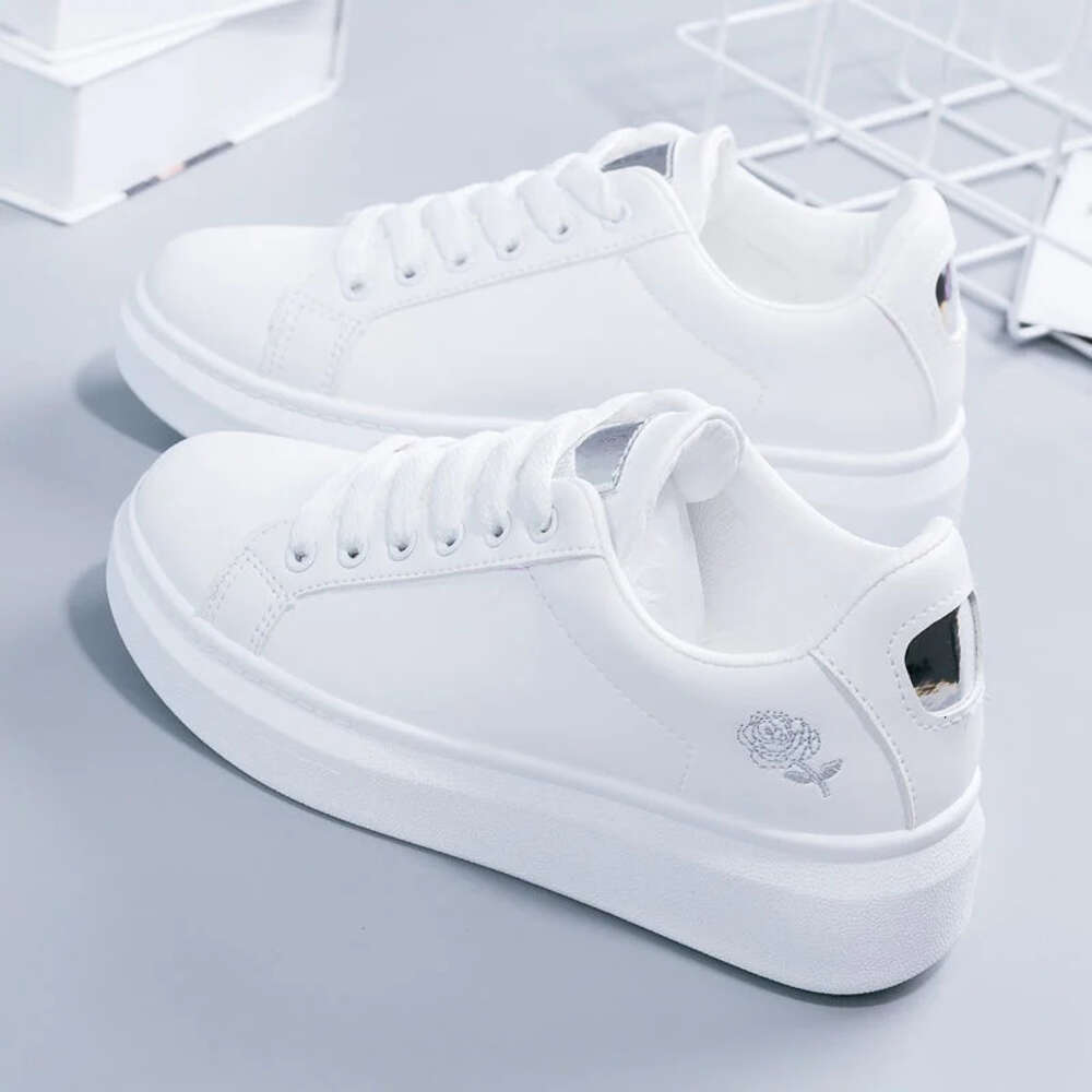Ddmytiger Autumn Ladies Shoes Women Running Spring Fashion White Breathable Embroidered Flower Lace Up Casual Sneakers Zapatos Female Clothing Outdoor