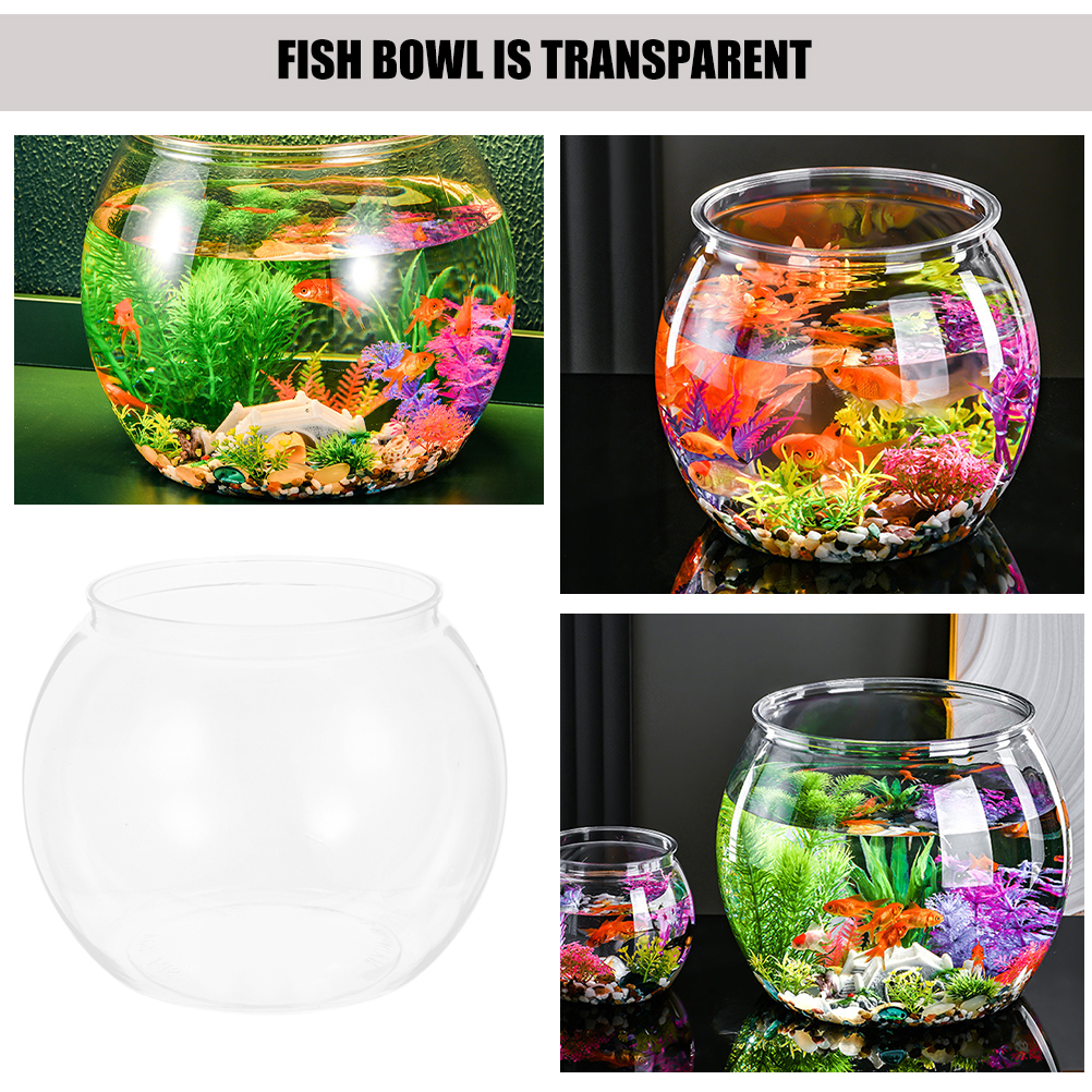 Fish Bowl Plastic Round Fish Bowl Unbreakable Vases Bowls Fish Tank Aquarium Clear Globe Hydroponic Planter Vase Pot Goldfish