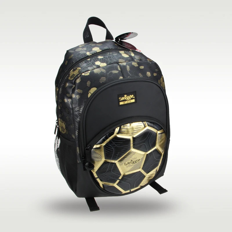 Australia Original Smiggle Golden football backpack childrens backpack fashion versatile childrens bag 7-16 years 16 inch 240530