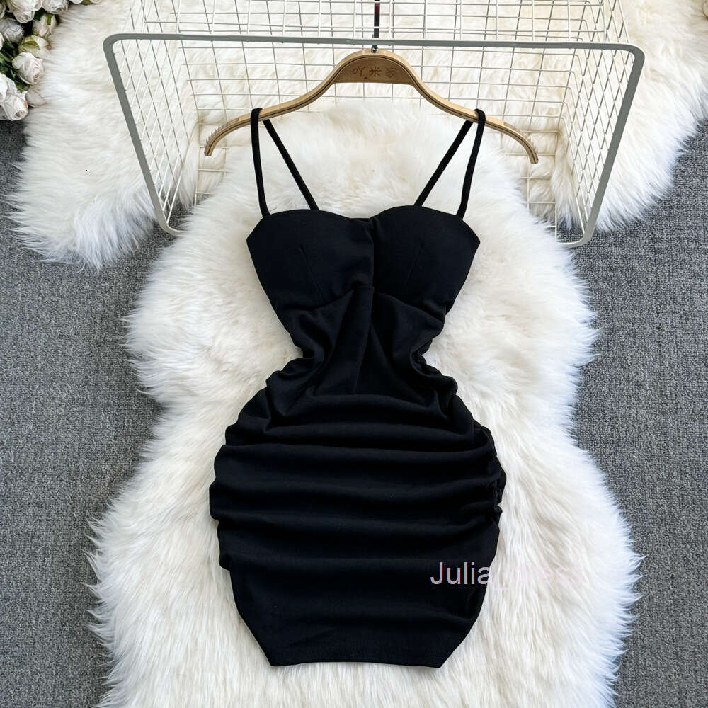 Summer fashion socialite temperament sexy strapless waist slimming short cut pleated buttocks strap dress