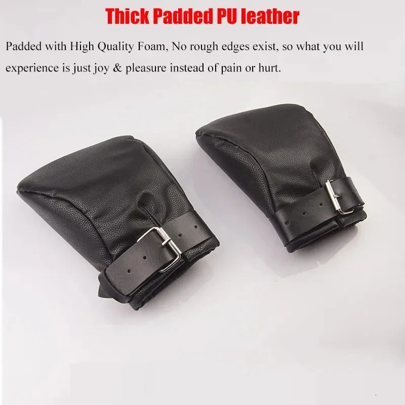 Puppy Bdsm Finger Gloves Leather Gloves with Dog Paw Feet Cushioned Hand Cuff Binding Couple Sex Toy 240516