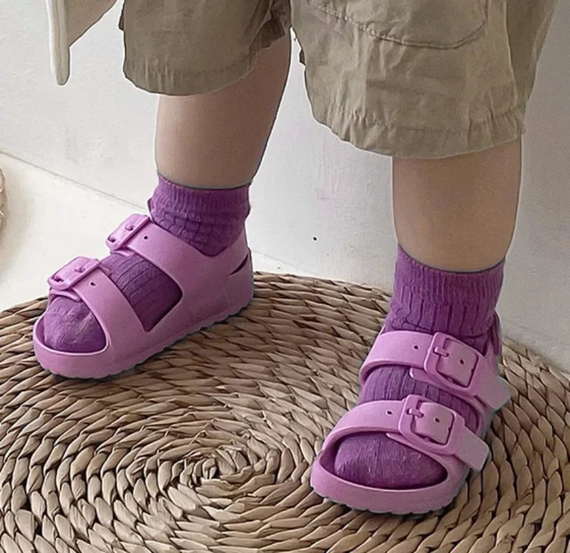Sandals Summer Baby Toddler Kids Adults SlipOn Sandals Boys Girls Foam Beach Slides Candy Color Children Lightweight Breathable 240530 H250212