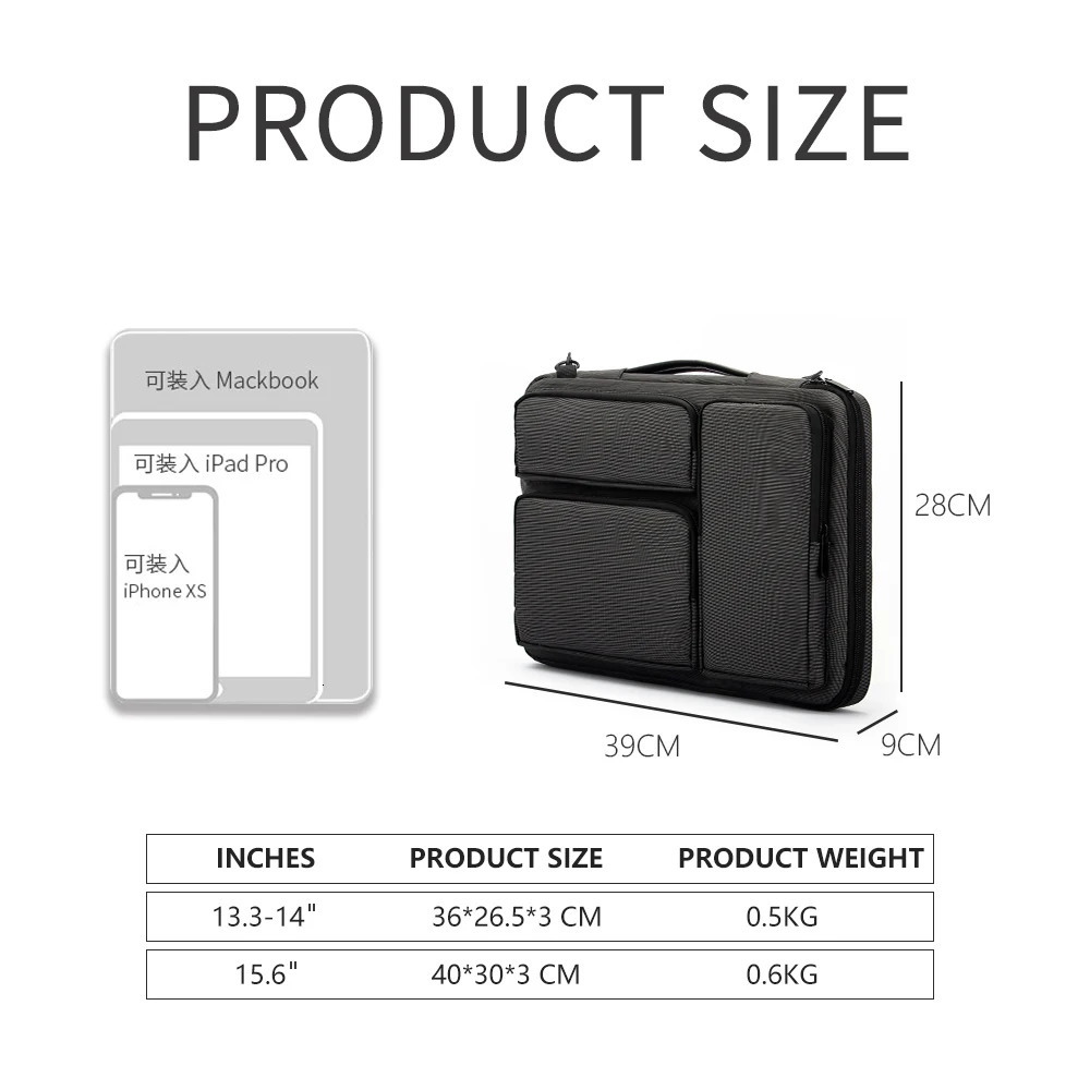 Laptop Bag Notebook Shoulder Bag For Macbook Air Pro Waterproof 14 15.6 Inch Computer Sleeve Pouch Handbag For Student Business 240528