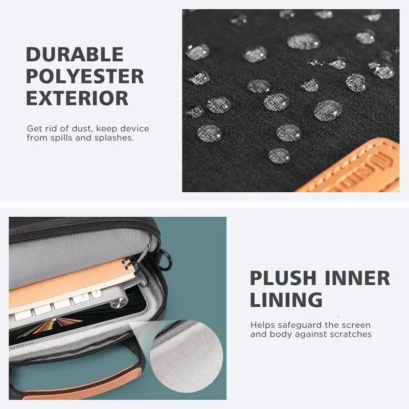 NIDOO Laptop Bag Sleeve For MacBook Air Pro 13 M1 Shoulder Bag For iPad Pro 12.9 Waterproof Notebook Briefcase Case Handbag 240528