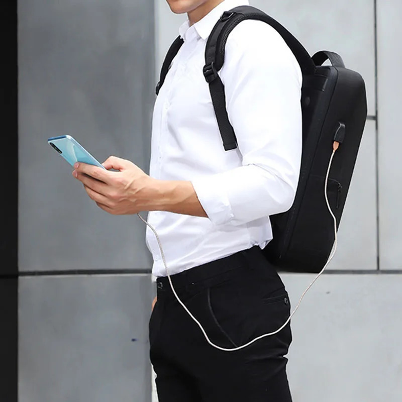 17 inch Laptop Backpack Anti-theft Waterproof School Backpacks with USB Charging Travel Laptop Bag Hard Shell Computer Backpack 240528