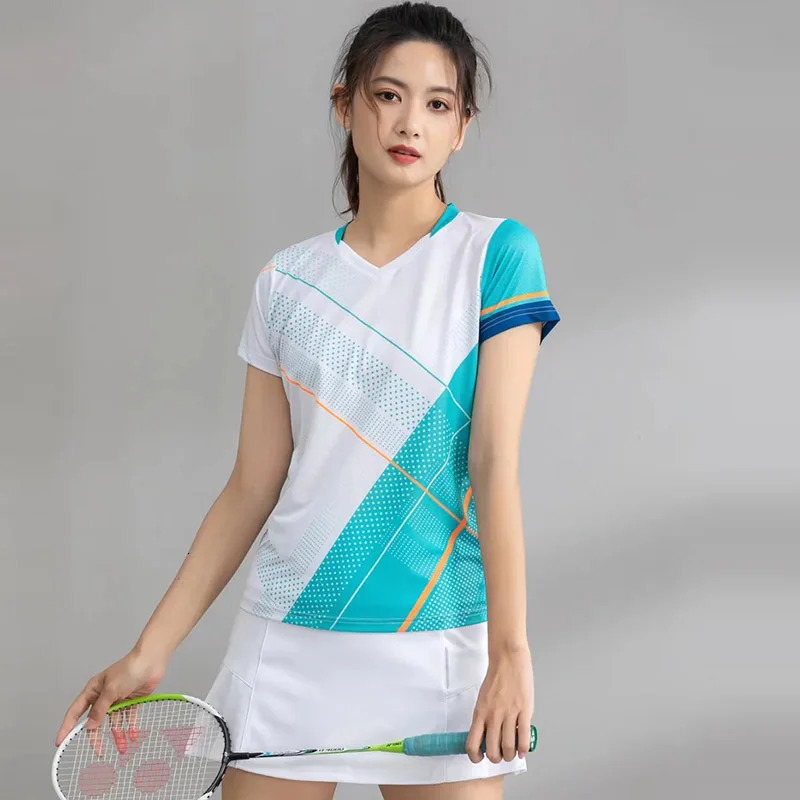 Women Tennis T Shirt Girls Boys Tennis Tee Shirts Tennis Sportwear Couple Print Short Sleeve Volleyball Badminton Uniform 240527