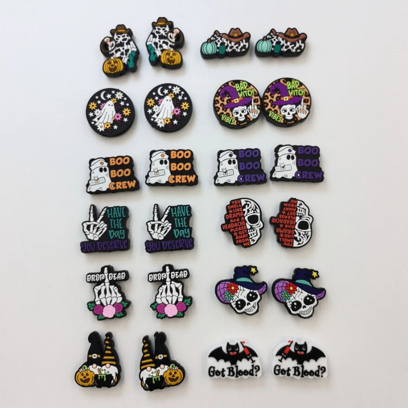 20pcs Silicone Focal Beads Halloween Baby Beads Teething Chew Toys DIY Pacifier Chain Jewelry Bracelet Pens Accessories 240531