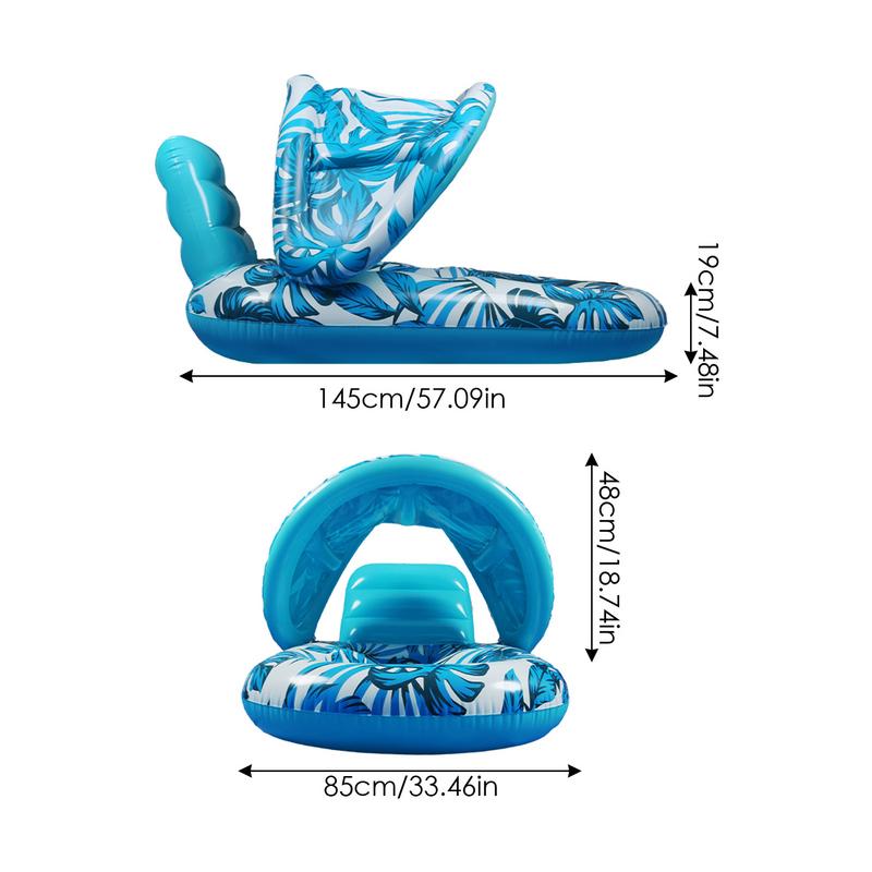 Foldable Inflatable Floating Row Summer PVC Swimming Pool Air Mattresses Water Float Bed Lounger Chair Hammock with Cup Holder