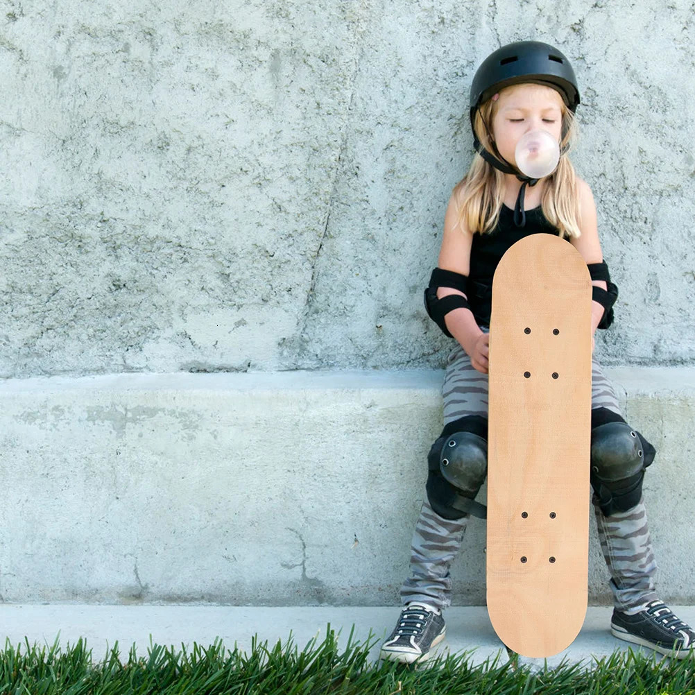 DIY Blank Skateboard Wooden Decks Longboard Wheel Truck Game Toys Outside Kids For Beginner Random 240528