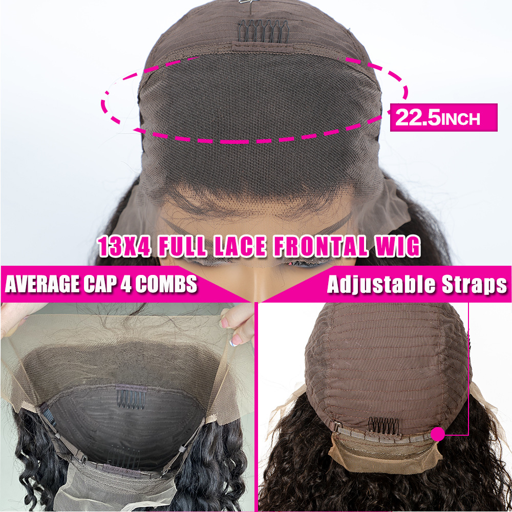 Human Hair Wig for Women 14 Inch Natural Black Glam Curl Spanish Wave Grace Wave Natural Black Wigs 13x4 Top Swiss Lace Wigs