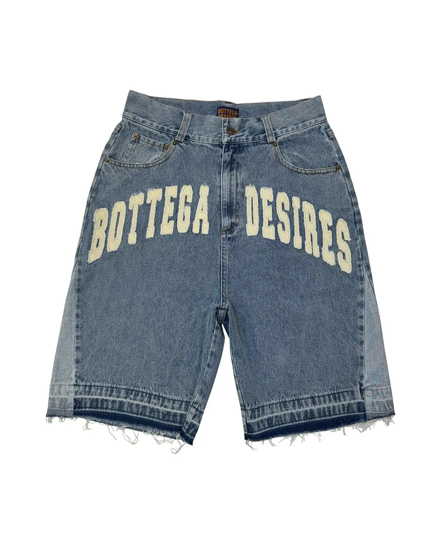 Men Black Blue Washed Denim Shorts Y2k Retro Letter Patchwork Summer Fashion Sand Casual Spliced Jorts Gym Sweatpants 240531