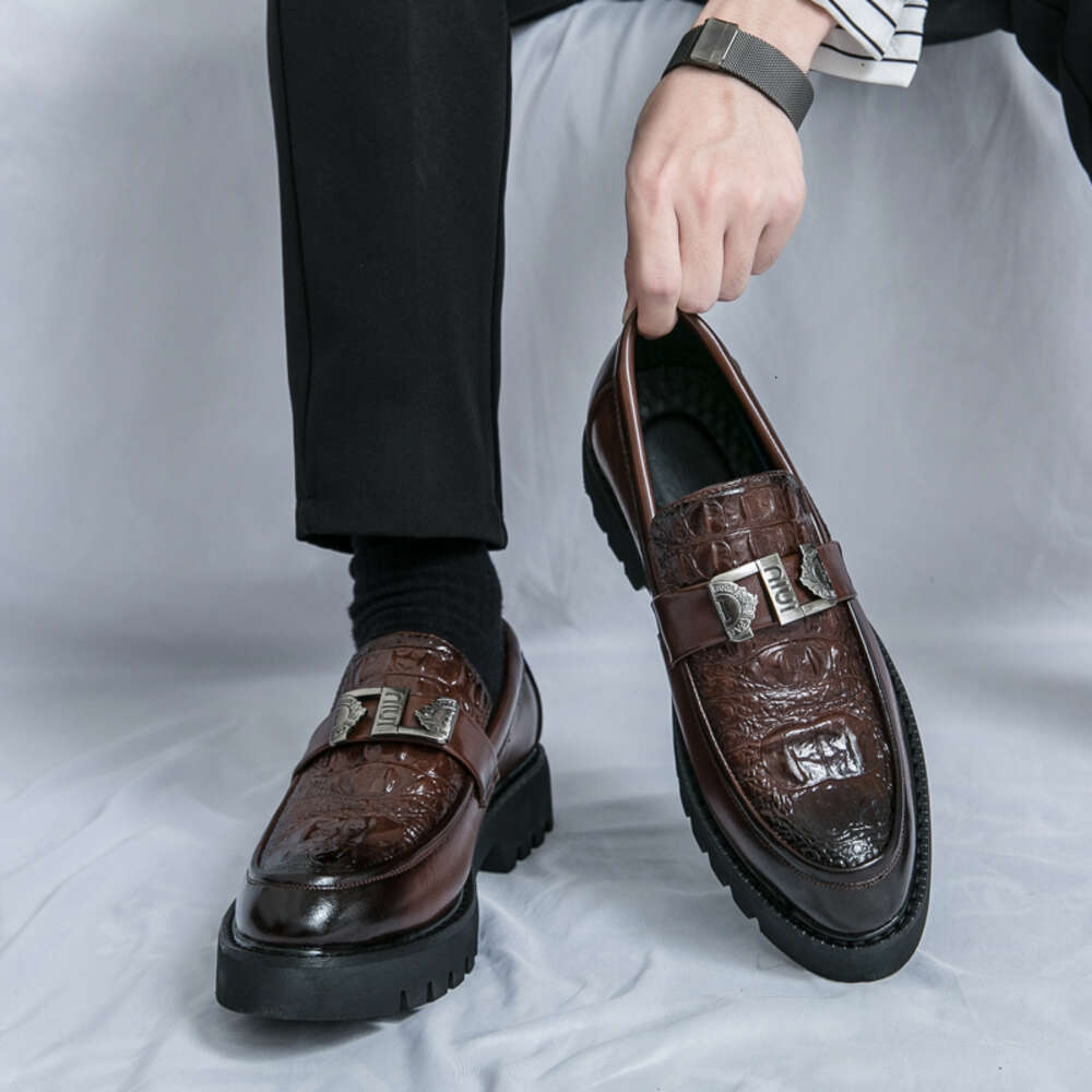 Mens Business And White Party Loafers Thick Soled Men Dress Platform Comfortable Slip On Fashion New Casual Shoes Ddmymonkey Ddmymonkey