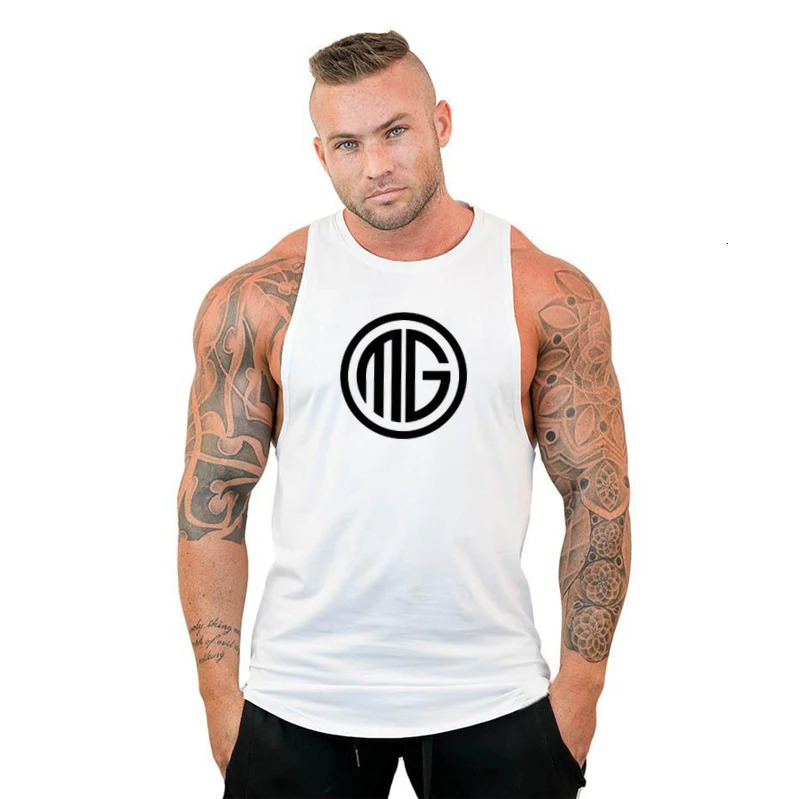 Muscleguys Cotton Gyms Tank Tops Men Sleeveless Tanktops Bodybuilding Clothing Undershirt Fitness Stringer Muscle Vest 240529