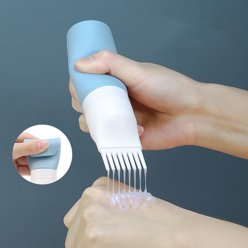 38/60/80ml Hair Dye Applicator Bottles Silicone Dyeing Shampoo BottleOil Comb Brush Styling Tool Hair Coloring Hair Tools