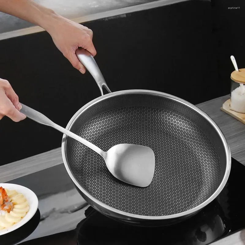Pans Stainless Steel Wok Non Stick Frying Egg Kitchen Cookware Honeycomb Skillet Household Nonstick Fy8770 0702