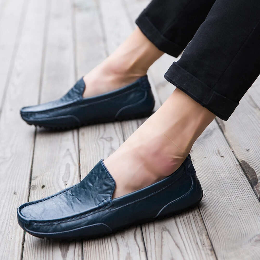 2024 Men Casual Brand Genuine Leather Mens Loafers Moccasins on Driving Shoes