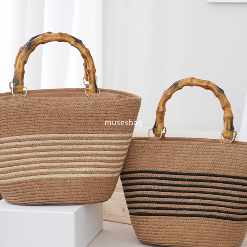 Fashion straw woven bag for women's beach bag designer luxury mini shoulder bag retro women's high-quality handbag versatile large capacity 
