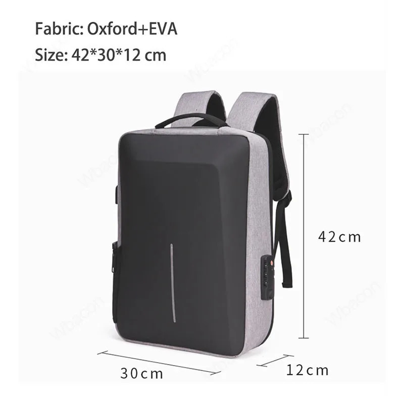 17 inch Laptop Backpack Anti-theft Waterproof School Backpacks with USB Charging Travel Laptop Bag Hard Shell Computer Backpack 240528