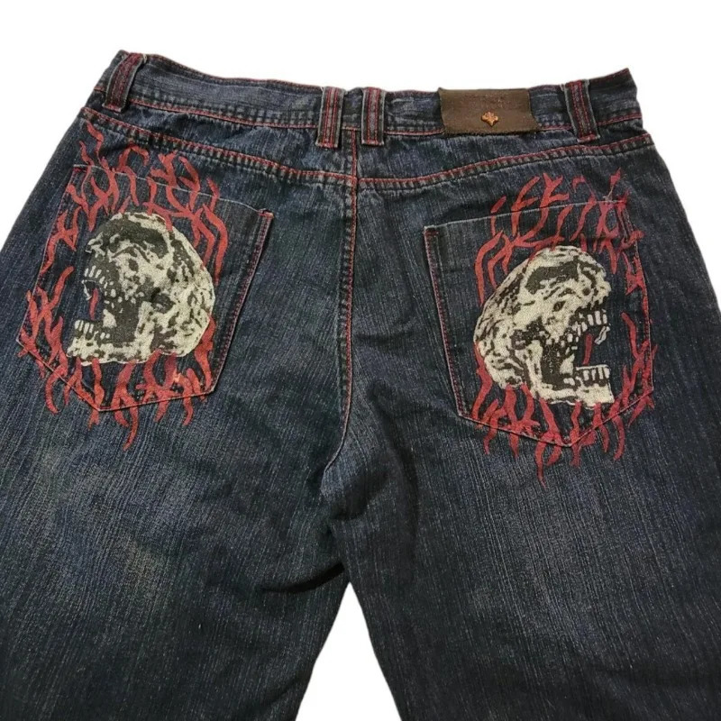 Skull dark goth oversized casual y2k denim shorts for men 2000s American street hiphop couple lazy style vintage pants 240531