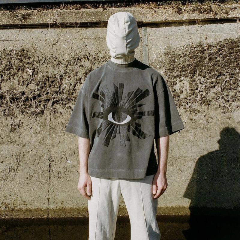 Oversized Foam Print Cotton T-Shirt | Vintage Fashion Men's Tee