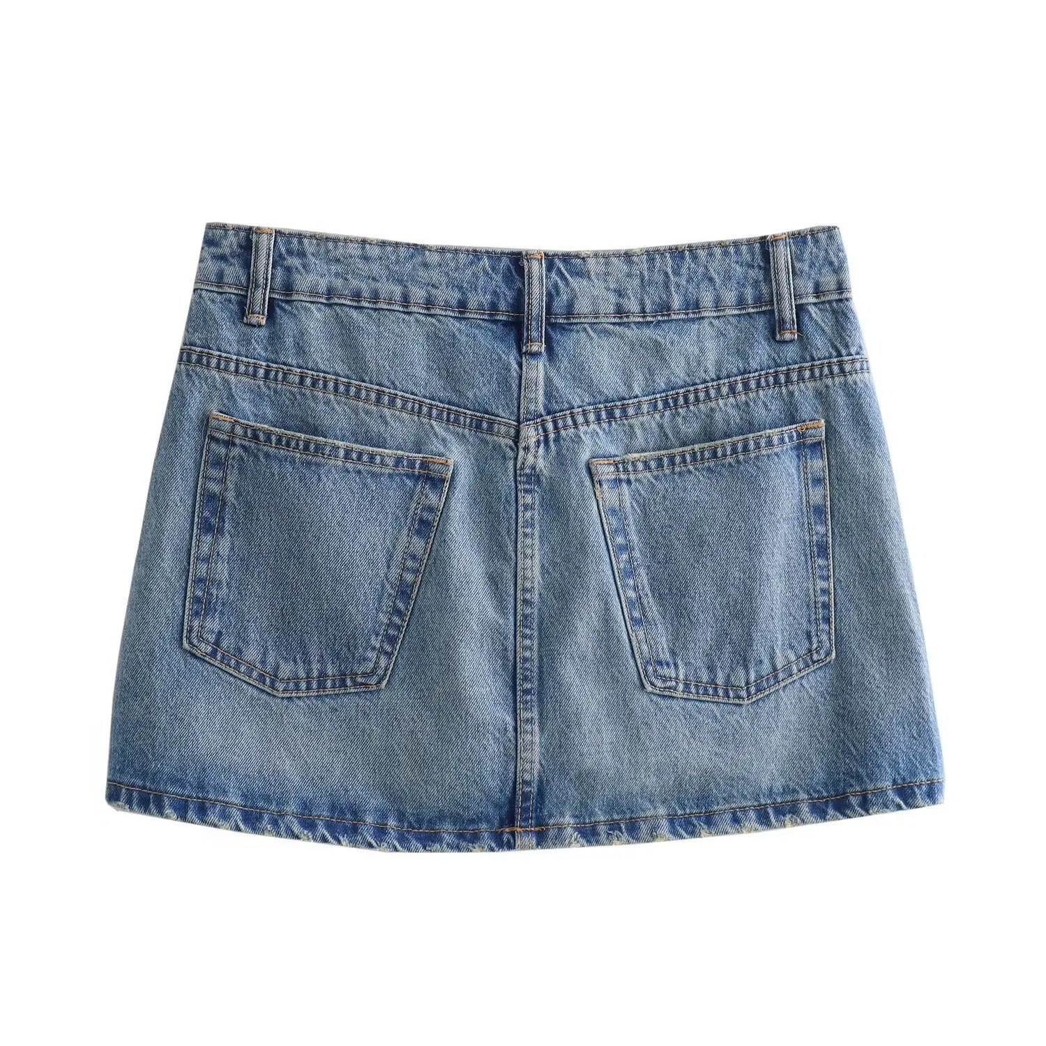 Womens Denim Mini Skirt Fashionable and Casual Slimming Versatile 240531