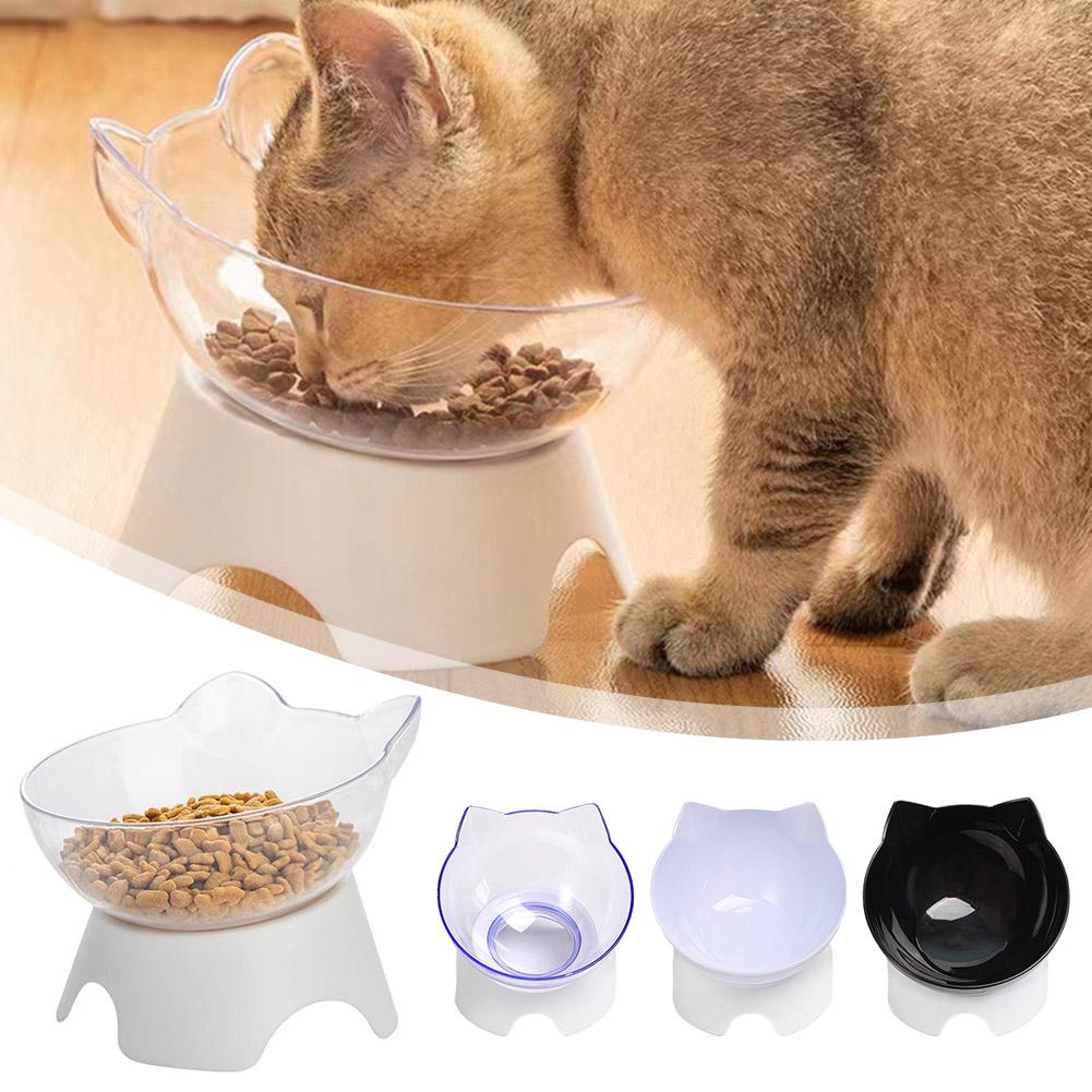 Plastic Tilted Elevated Cat Bowl Pet Food Bowl Tilt Feeding Bottom Protector Pet Antichoking Bowl High Supplies Neck M7Z8