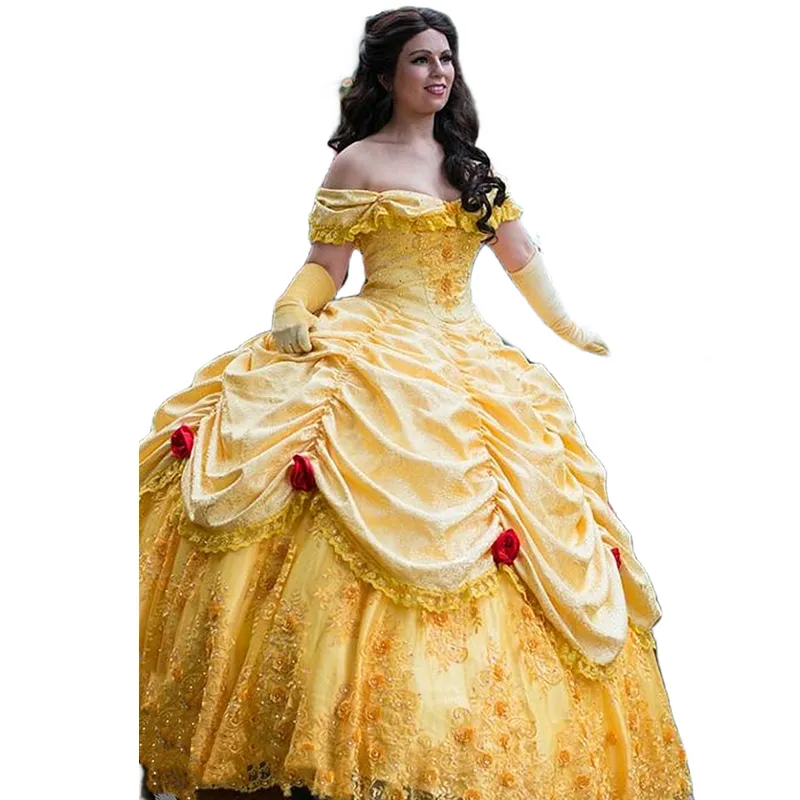 Princess Quinceanera Dresses 3D Floral Appliques Lace Ball Gown Sweet 16 Dress Off Shoulder Ruched gold corset Prom Masquerade Dress 2024