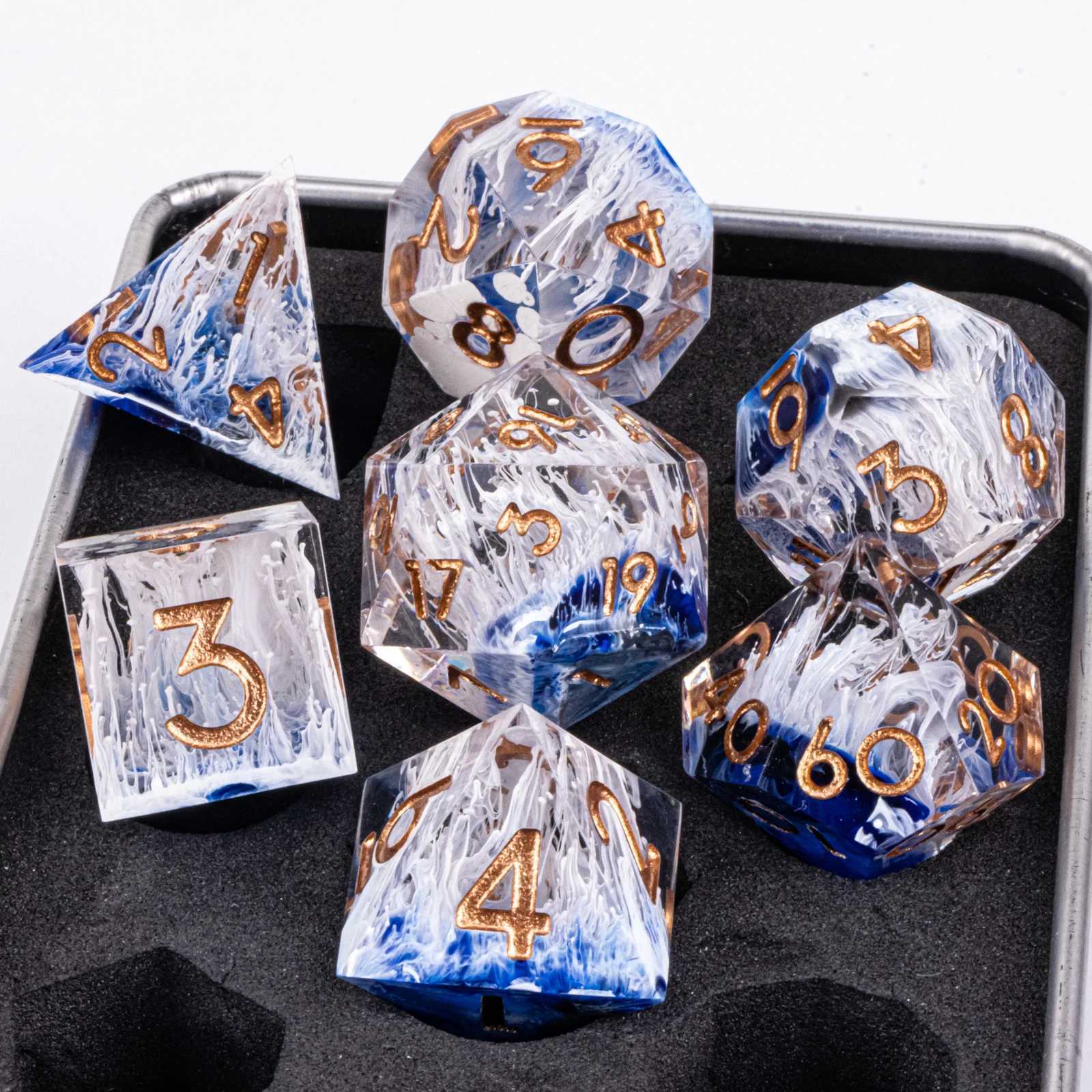 Dice Games Handmad DnD Polyhedral Dice Set For Dungeons and Dragons d and d Dice Sharp Edged Resin D D Dice Set Gifts D20 Dice s2452318