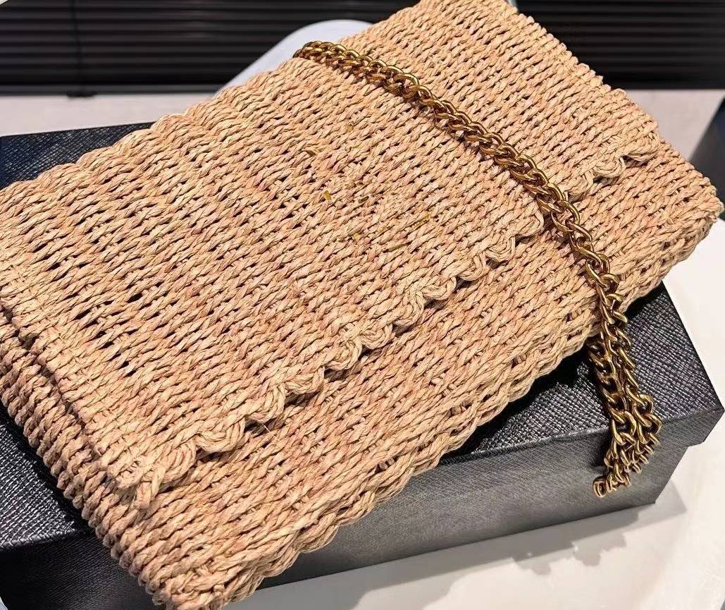 beach bags straw totes Tote Designer Women Handbag Raffias crossbody Straw chain bag Beach Large Capacity Totes Shopping Bag Shoulder Bags Purse