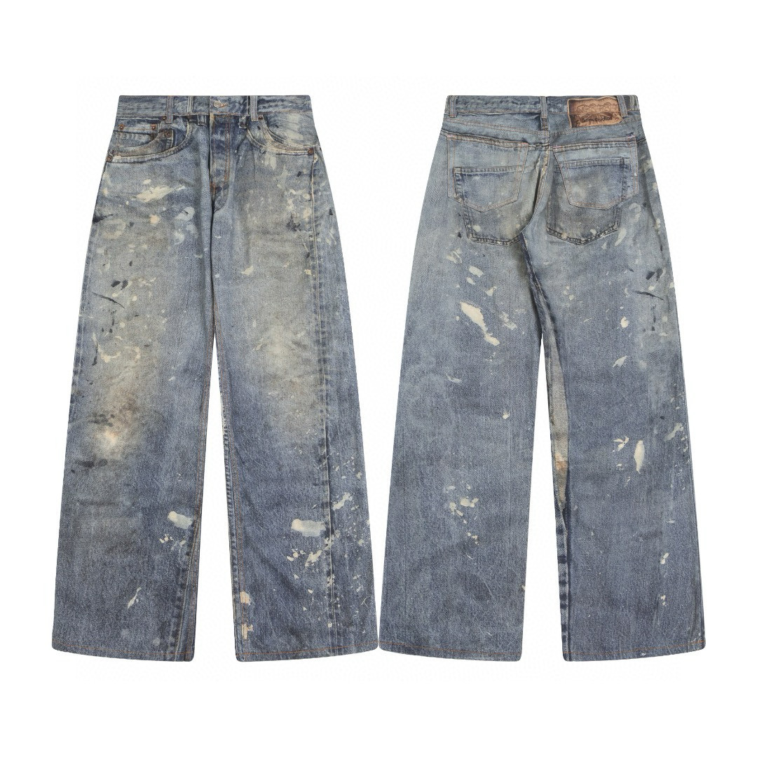 Men's Plus Size Pants Round neck embroidered and printed polar style summer wear with street pure cotton 4 cyy9642 s1312r