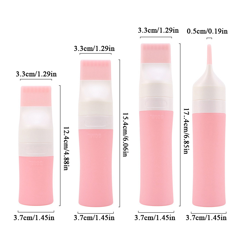 38/60/80ml Hair Dye Applicator Bottles Silicone Dyeing Shampoo BottleOil Comb Brush Styling Tool Hair Coloring Hair Tools