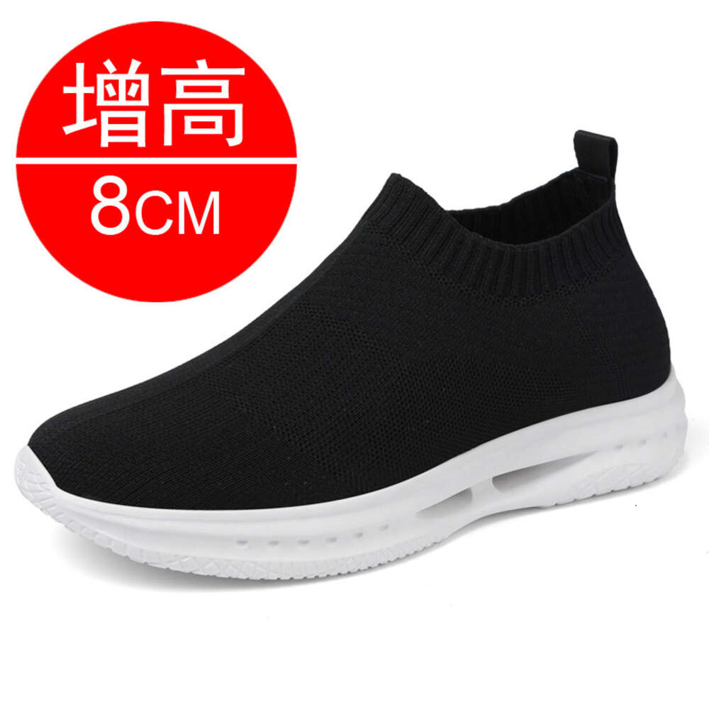 Sneakers Men Elevator 6 8CM Height Increased Man Summer Mesh Lift White Socks Invisible Inner Heighten Shoes 9d19a