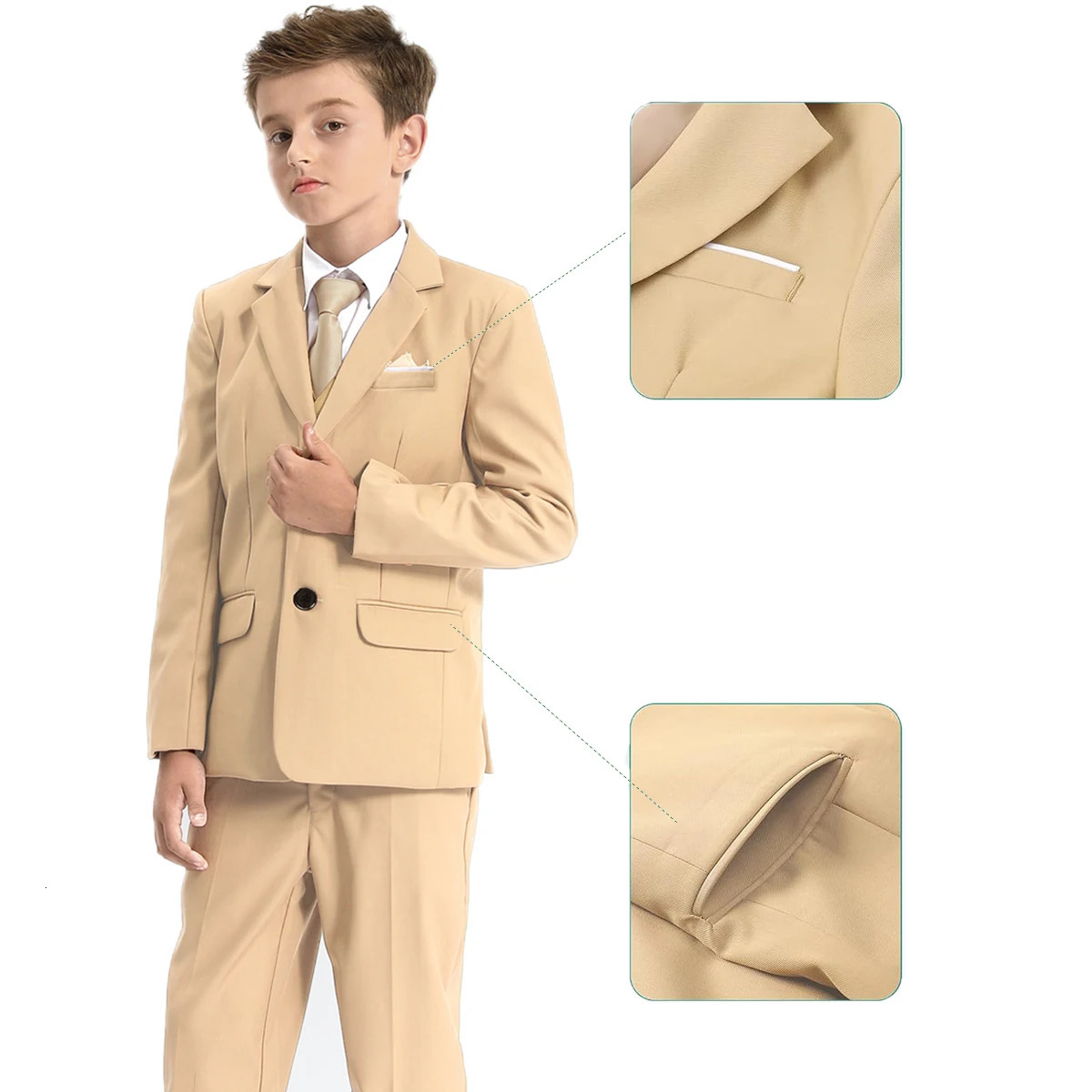 Kids Blazer Boys Easter Outfit Wedding Suit Formal Solid Jacket Teenager Gentleman Birthday Party Gift Performance Clothing Set 240531